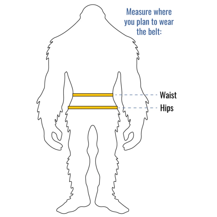 Wazoo Cache Belt - Size Guide for measuring