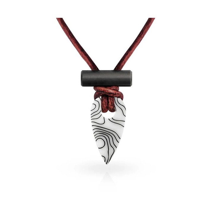 wazoo spark necklace white striker with topography engraving