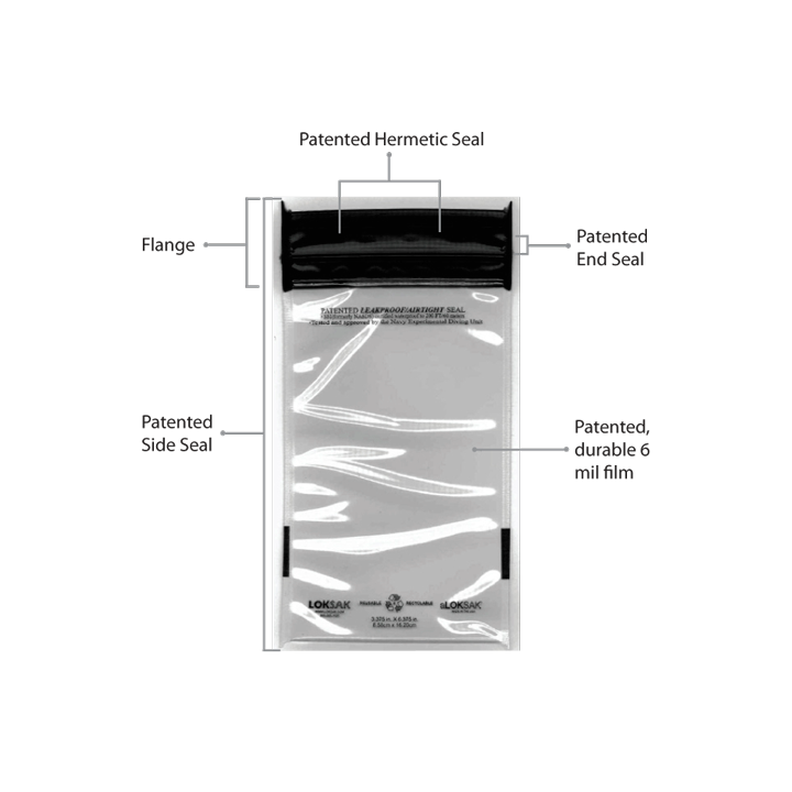 aloksak features Waterproof Bag 2 x 3.9x7.5 iphone sumsung phone google pixel