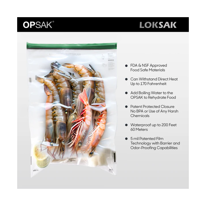 loksak OPSAK bag waterproof odor barrier bag seals away seafood smells